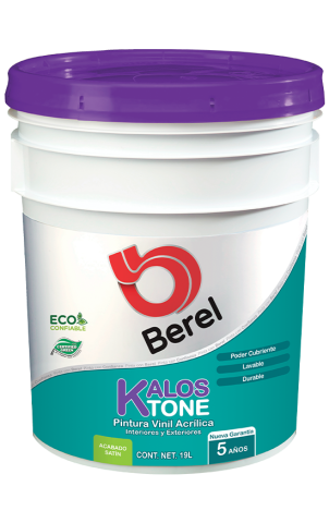 cubeta pintura kalos tone satin pinturas berel 5 años