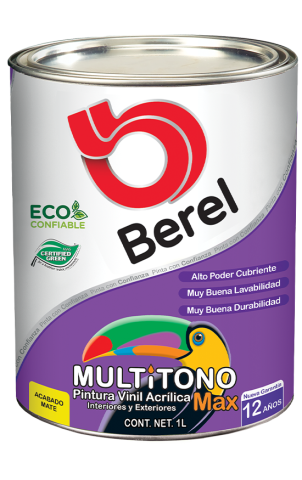 litro pintura multitono max mate pinturas berel 12 años