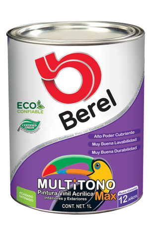 litro pintura multitono max satinado pinturas berel 12 años