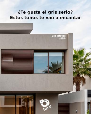 fachada de casa moderna en color gris pinturas berel