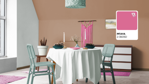 comedor con paleta calidez vibrante pitaya 2026 pinturas berel