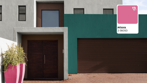 fachada exterior paleta calidez vibrante pitaya 2026 pinturas berel